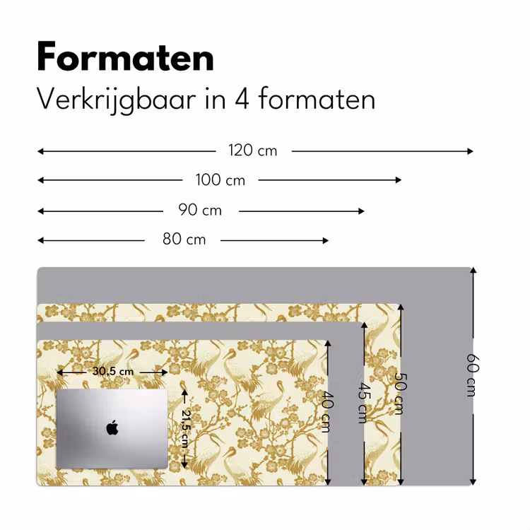 Kraanvogels - Kersenbloesem - Goud Muismat XXL klein 681 -sfeer5