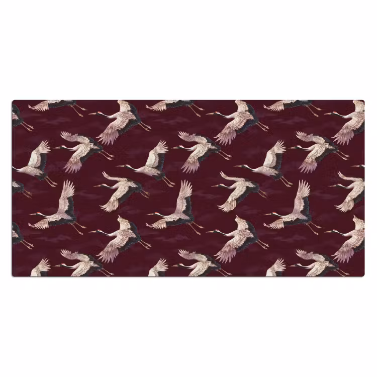 Kraanvogels - Klassiek - Bordeaux Muismat XXL klein 681 -3d_leeg