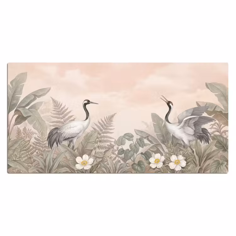 Kraanvogels - Natuur - Roze Muismat XXL klein -3d_leeg