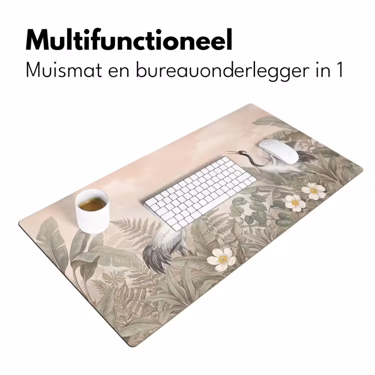 Kraanvogels - Natuur - Roze Muismat XXL klein -sfeer4