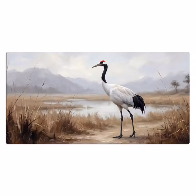 Kraanvogel - Natuur - Realistisch Muismat XXL klein -3d_leeg