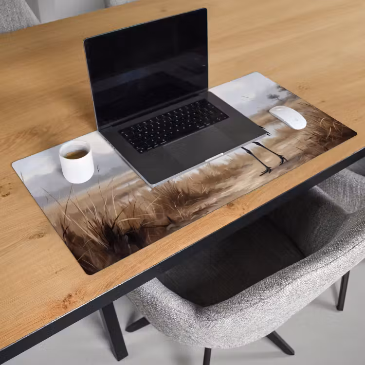 Kraanvogel - Natuur - Realistisch Muismat XXL klein -sfeer1
