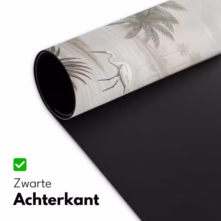 Kraanvogels - Palmbomen - Tropisch Muismat XXL klein -sfeer2