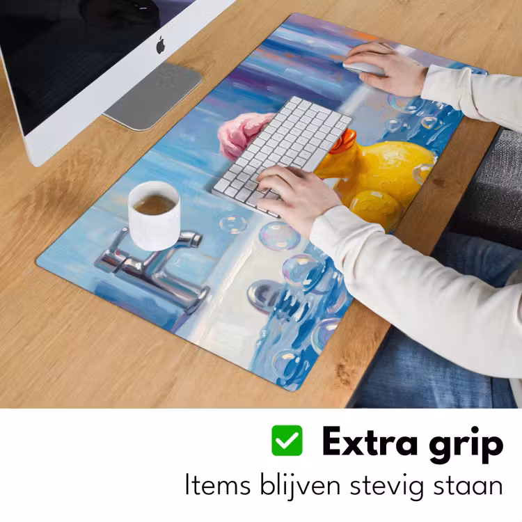 Creatief - Badeend - Kleurrijk Muismat XXL klein -sfeer3