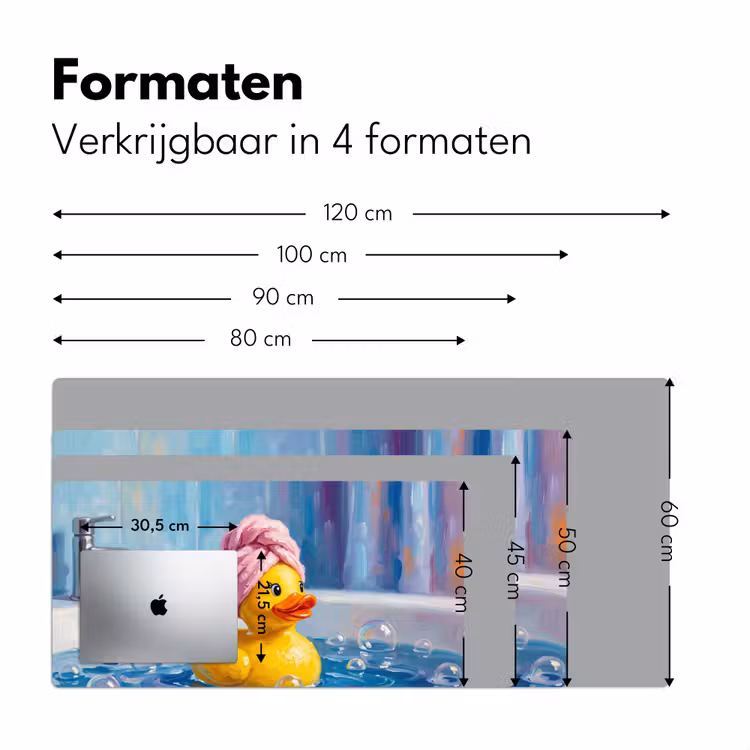 Creatief - Badeend - Kleurrijk Muismat XXL klein -sfeer5