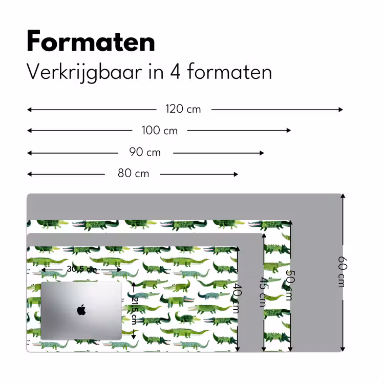 krokodillen - Speels - Groen Muismat XXL klein 681 -sfeer5