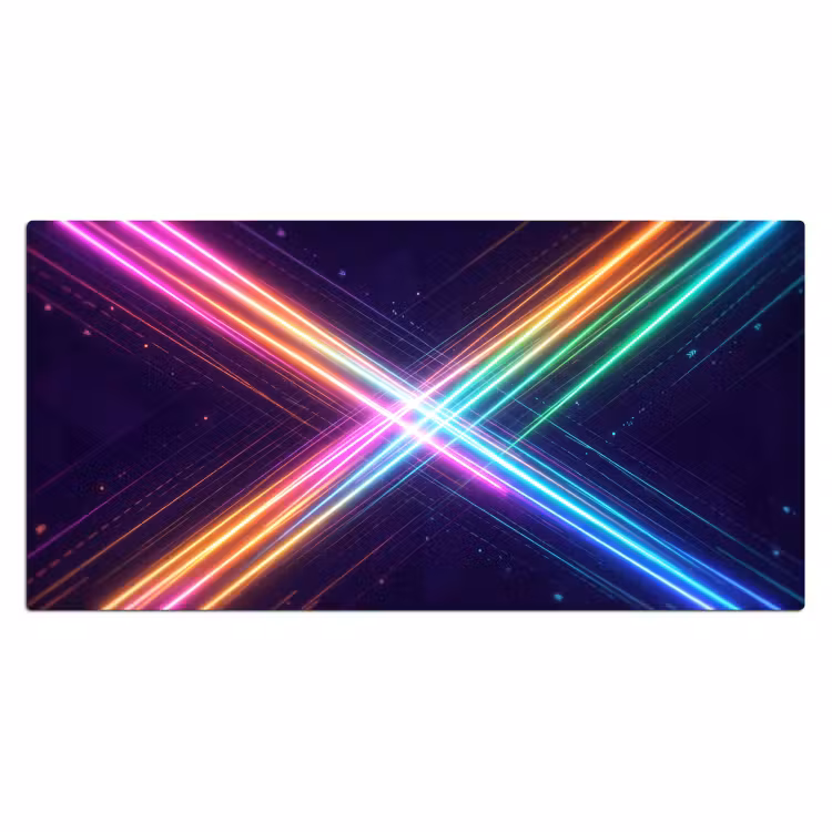 Kruisen - Lasterstralen - Neon Muismat XXL klein -3d_leeg