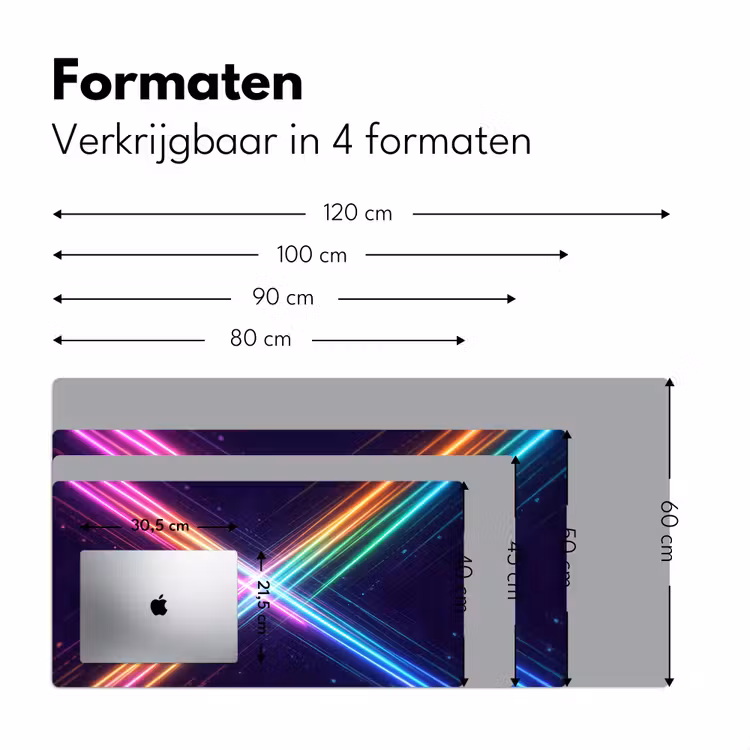 Kruisen - Lasterstralen - Neon Muismat XXL klein -sfeer5