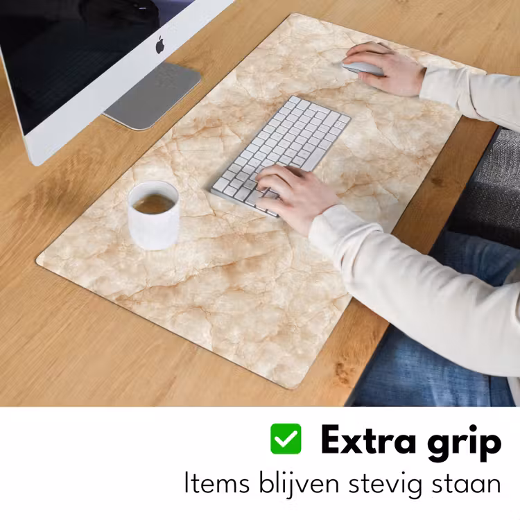 Kristalstructuur - Bruin - Marmer Muismat XXL klein 681 -sfeer3