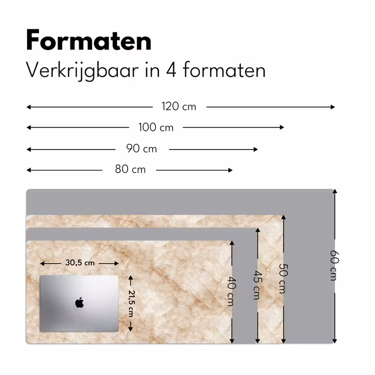 Kristalstructuur - Bruin - Marmer Muismat XXL klein 681 -sfeer5