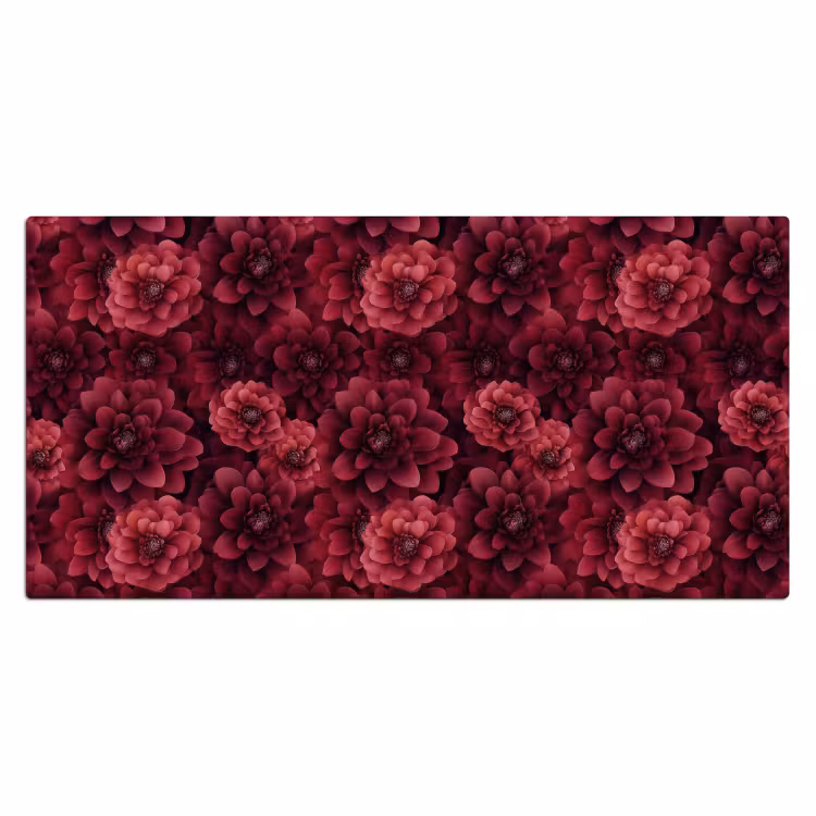 Dahlias - Bloemen - Rood Muismat XXL klein 681 -3d_leeg