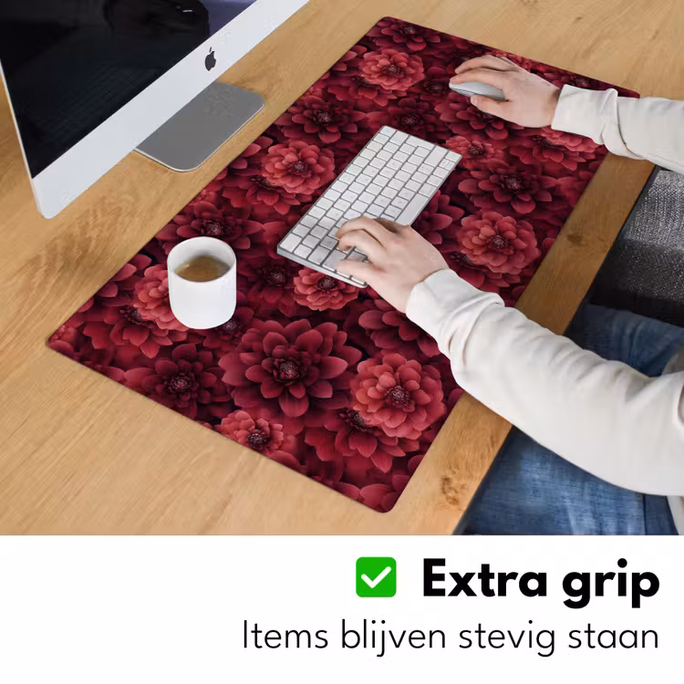 Dahlias - Bloemen - Rood Muismat XXL klein 681 -sfeer3