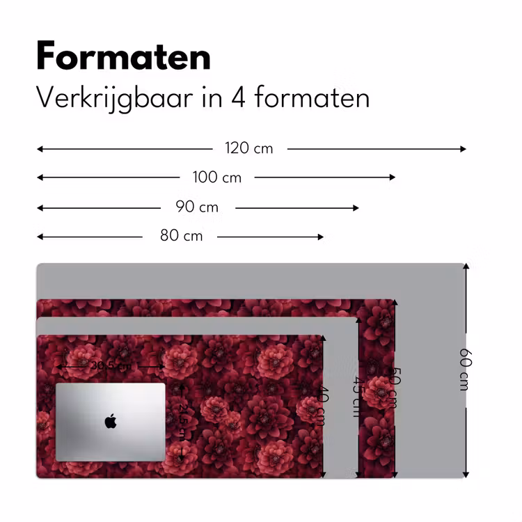 Dahlias - Bloemen - Rood Muismat XXL klein 681 -sfeer5
