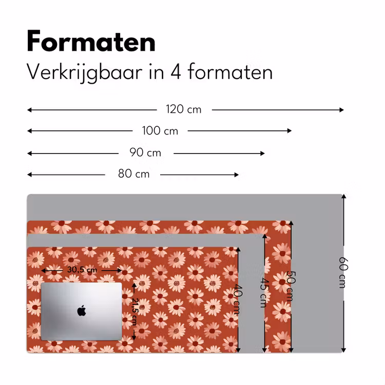 Madelief - Retro - Terracotta Muismat XXL klein 681 -sfeer5