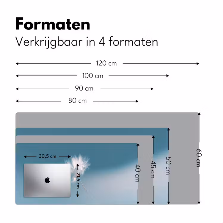 Paardenbloempluisje - Blauw - Lucht Muismat XXL klein -sfeer5