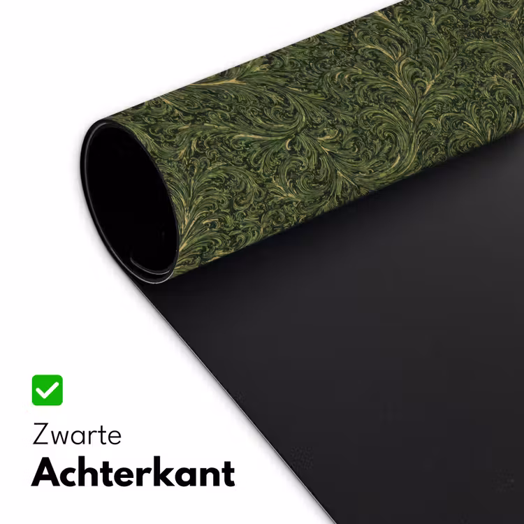 Donker - Groen - Krullend - Botanisch Muismat XXL klein 681 -sfeer2