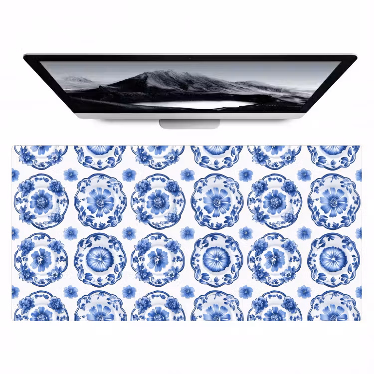 Sierborden - Bloemen - Blauw Muismat XXL klein 681 -zzz3d