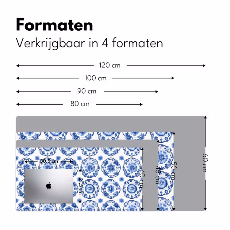 Sierborden - Bloemen - Blauw Muismat XXL klein 681 -sfeer5