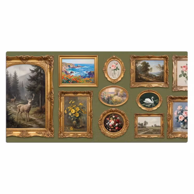 Hert - Bos - Natuur - Klassiek - Dieren Muismat XXL klein -3d_leeg