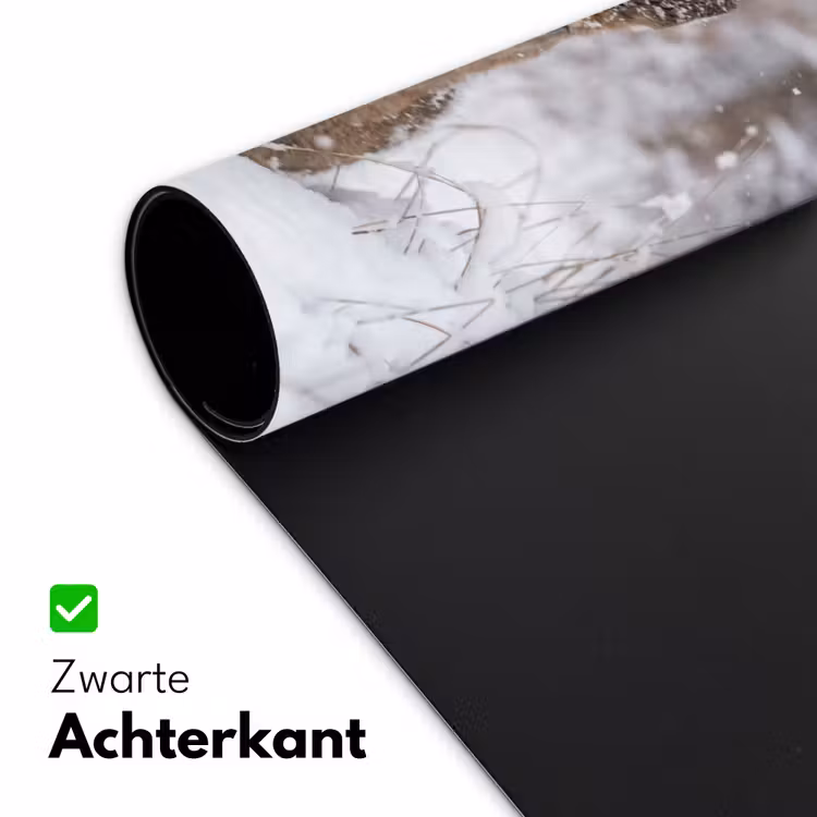 Hert - Sneeuw - Bos - Dieren - Vertederend Muismat XXL klein -sfeer2