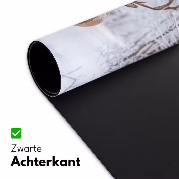 Hert - Winter - Bos - Natuur - Wit Muismat XXL klein -sfeer2