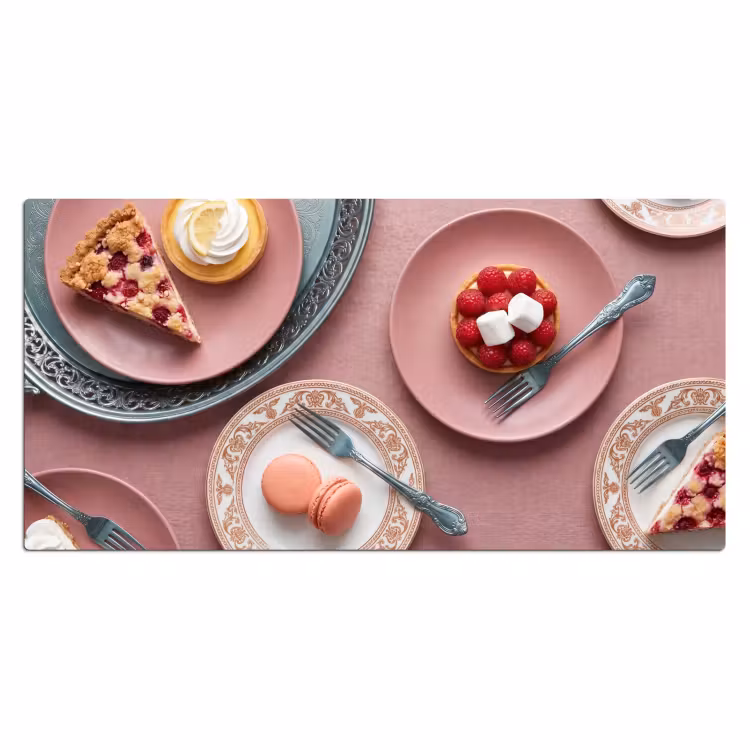 Dessert - Taart - Gebak - Zoet - Roze Muismat XXL klein -3d_leeg