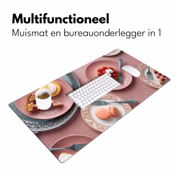 Dessert - Taart - Gebak - Zoet - Roze Muismat XXL klein -sfeer4