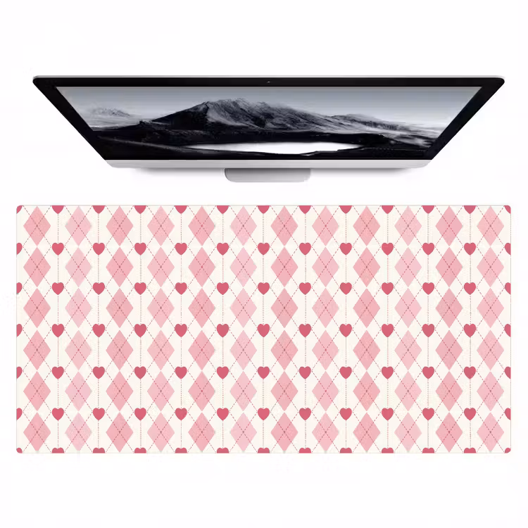 Ruiten - Klassiek - Roze - Wit Muismat XXL klein 681 -zzz3d