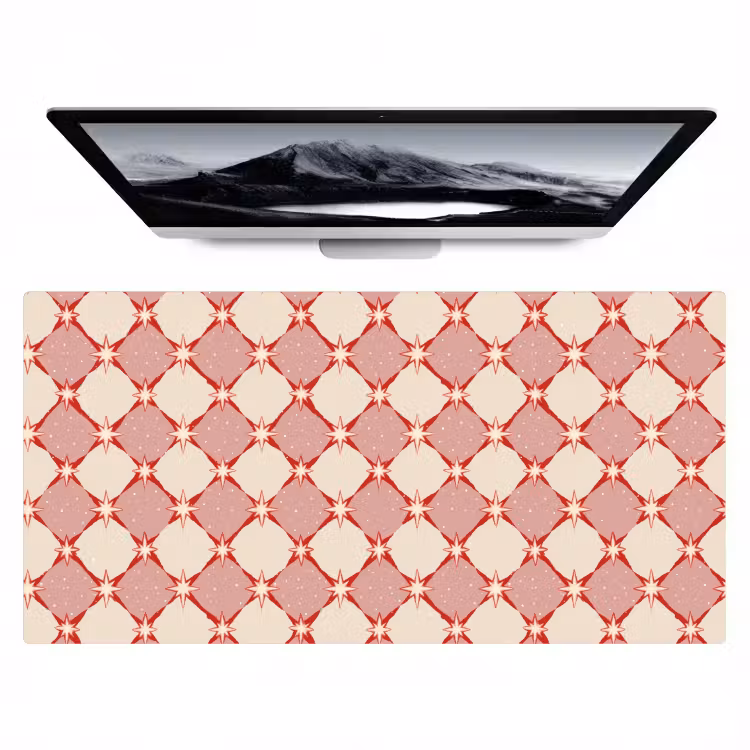 Ruiten - Sterren - Vintage - Oudroze - Rood Muismat XXL klein 681 -zzz3d