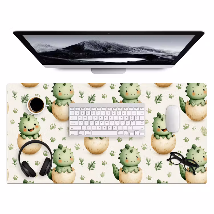Dino - Eieren - Groen Muismat XXL klein 681 -3d