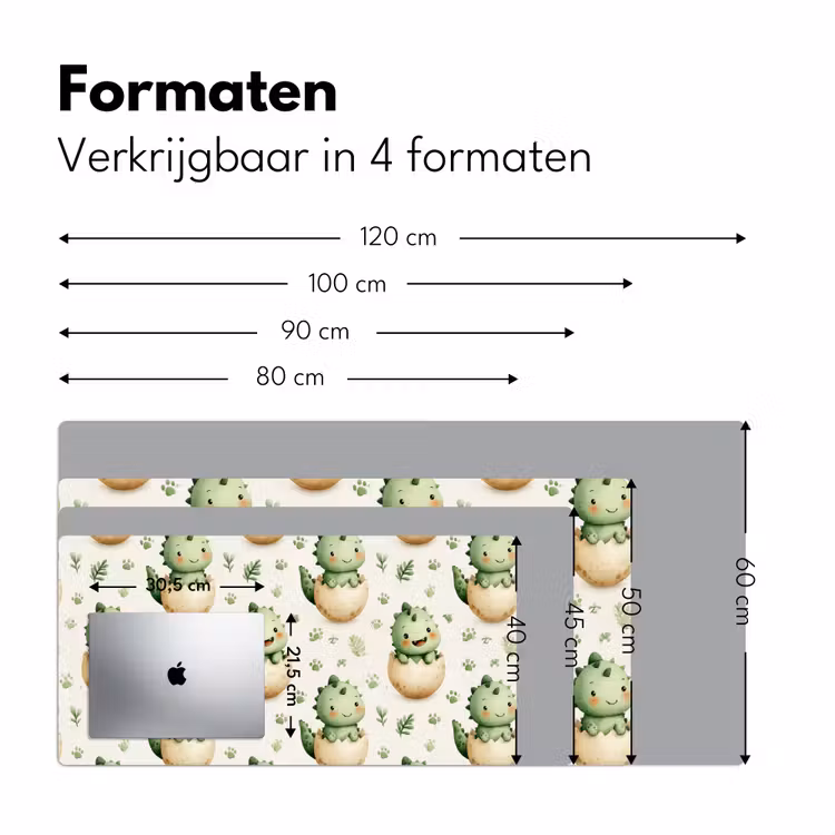 Dino - Eieren - Groen Muismat XXL klein 681 -sfeer5