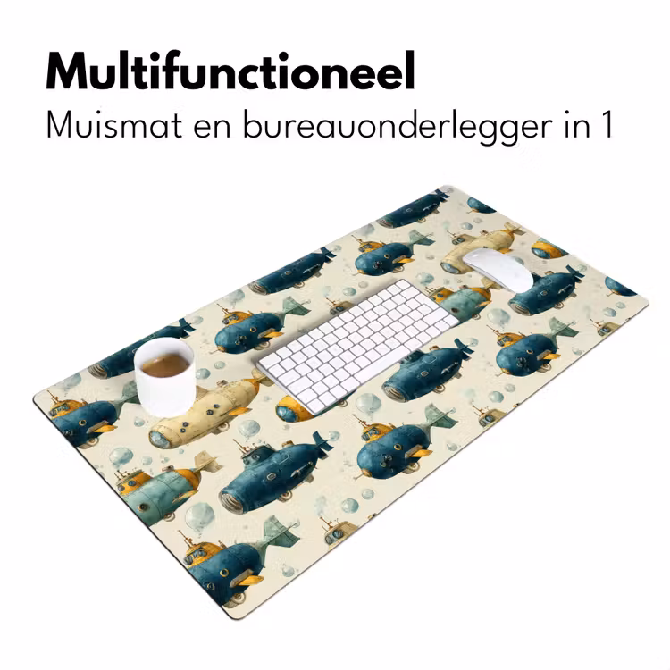 Duikboot - Fantasie - Kleurrijk Muismat XXL klein 681 -sfeer4