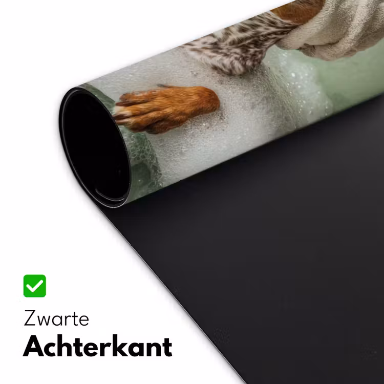Hond - Bad - Champagne - Handdoek Muismat XXL klein -sfeer2