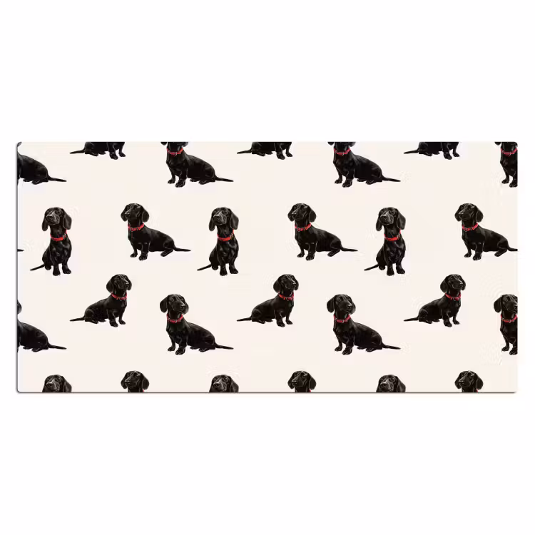 Hond - Patroon - Zwart Muismat XXL klein 681 -3d_leeg