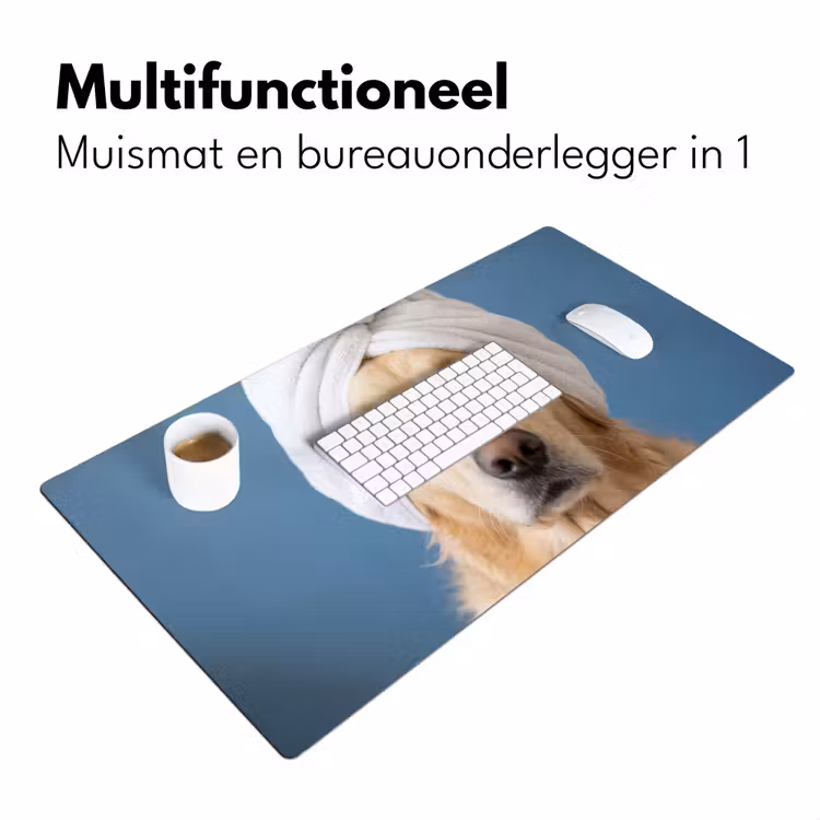 Hond - Badeend - Geel Muismat XXL klein -sfeer4