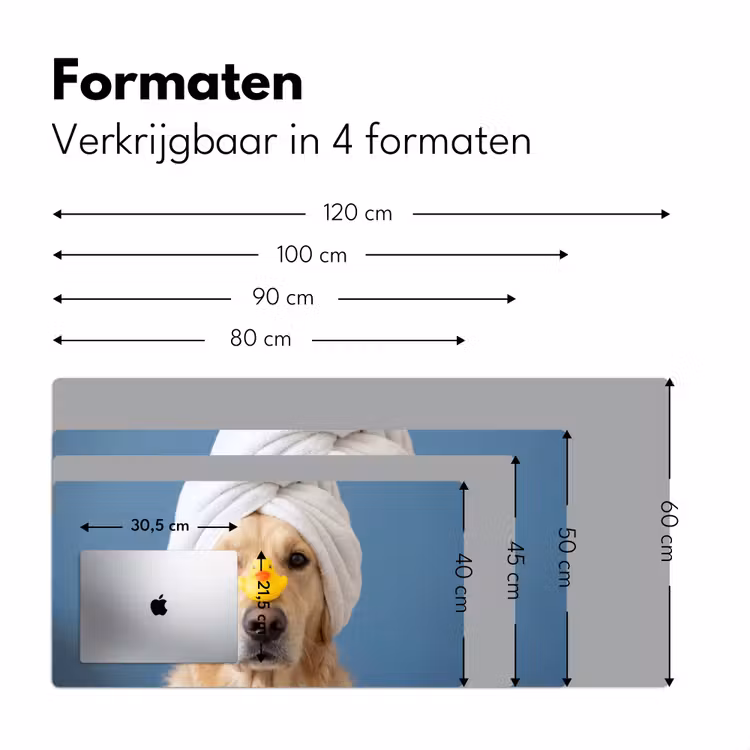 Hond - Badeend - Geel Muismat XXL klein -sfeer5