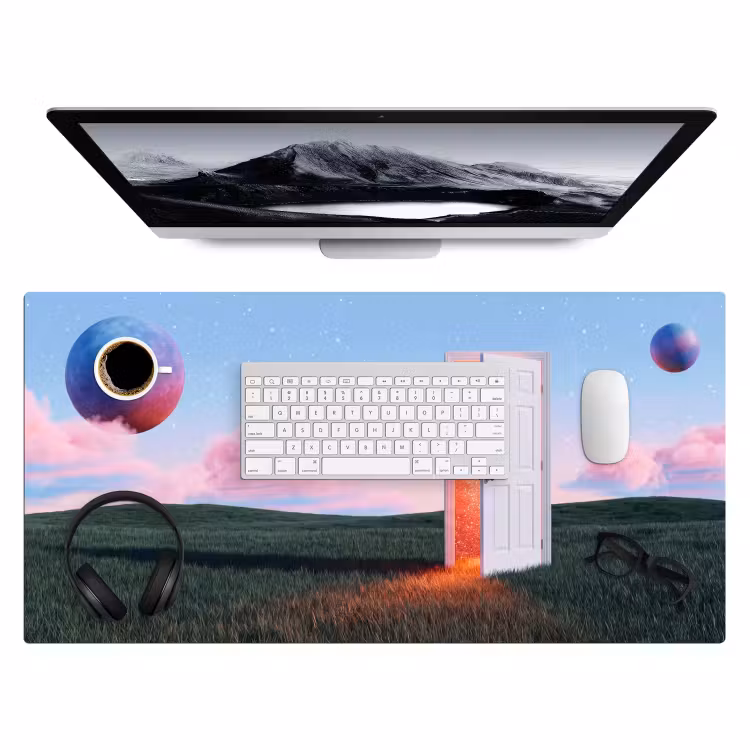 Desk Mat - Door - Fantasy - Space - Deur - Fantasie - Ruimte Muismat XXL klein