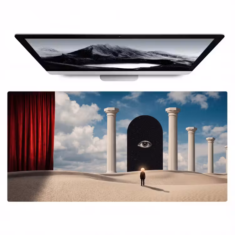 Desk Mat - Dream - Desert - Eye - Droom - Woestijn - Oog Muismat XXL klein