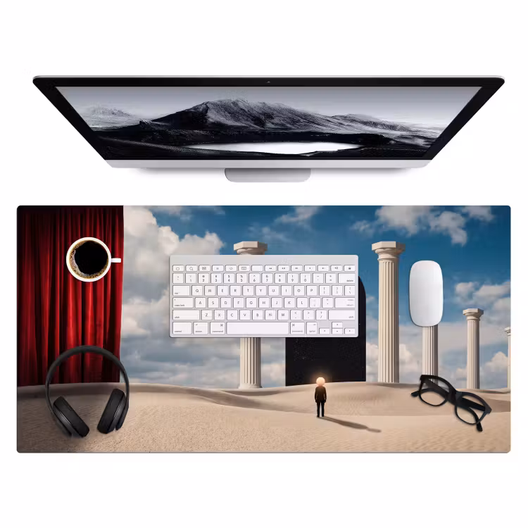Desk Mat - Dream - Desert - Eye - Droom - Woestijn - Oog Muismat XXL klein