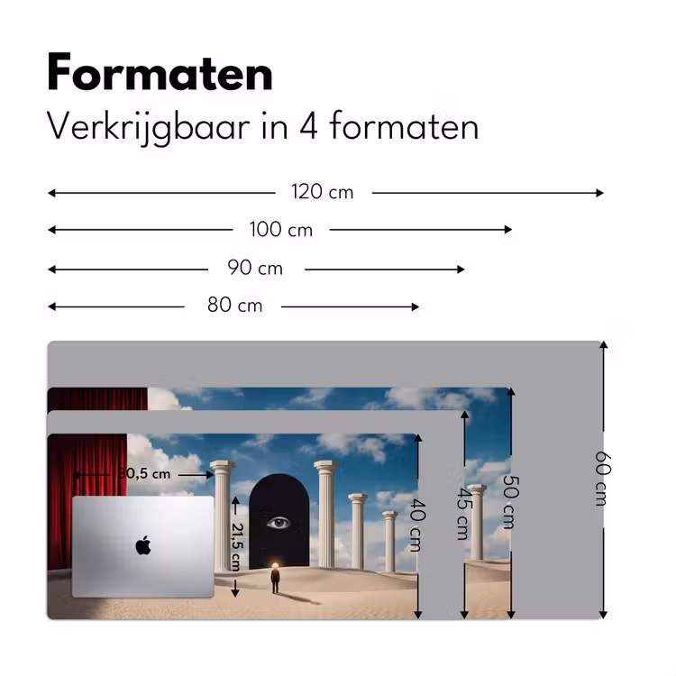 Desk Mat - Dream - Desert - Eye - Droom - Woestijn - Oog Muismat XXL klein