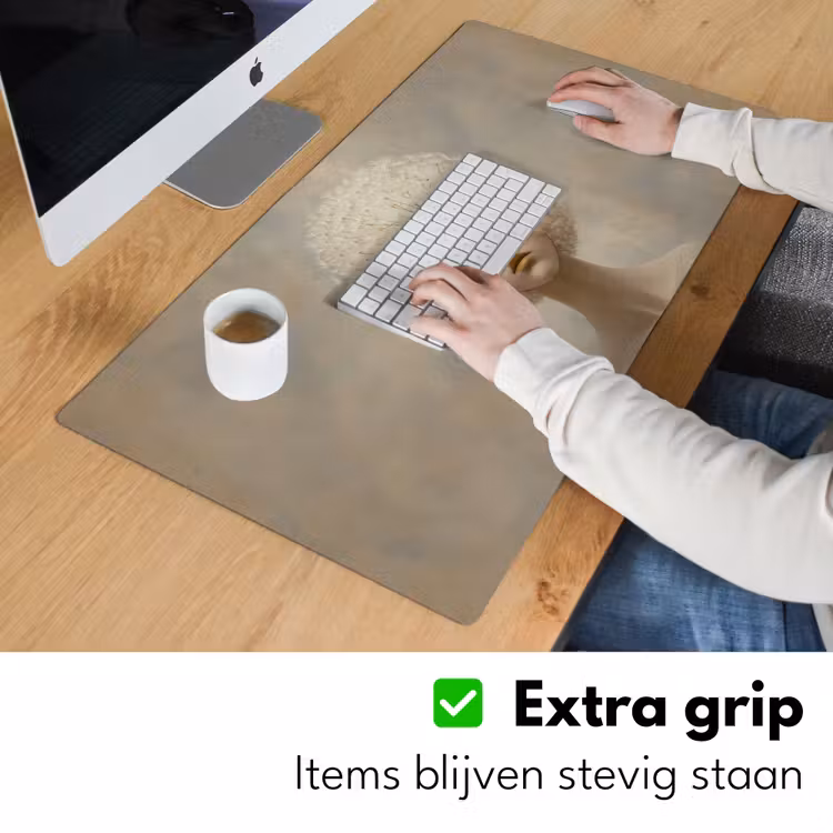 Dromerig - Beige - Paardenbloemzaadjes Muismat XXL klein -sfeer3