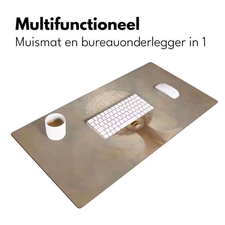 Dromerig - Beige - Paardenbloemzaadjes Muismat XXL klein -sfeer4