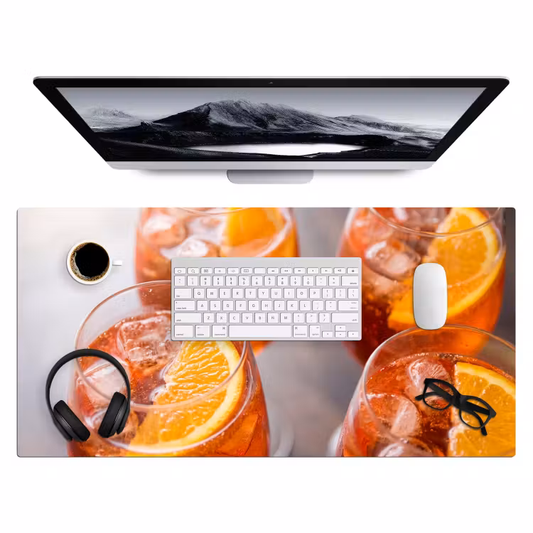 Drank - Sinaasappel - IJs - Zomer - Oranje Muismat XXL klein -3d