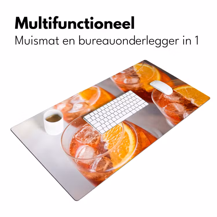 Drank - Sinaasappel - IJs - Zomer - Oranje Muismat XXL klein -sfeer4