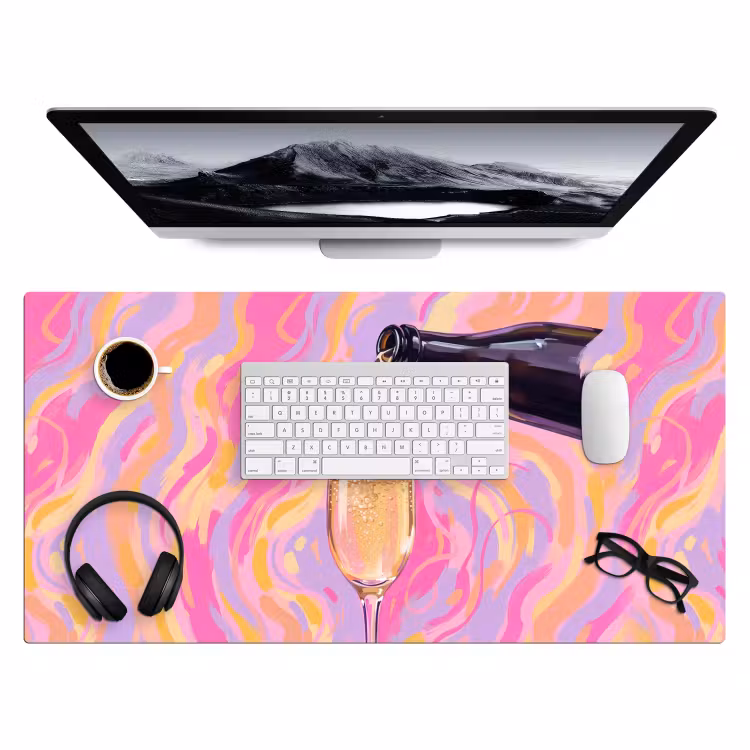 Drank - Inschenken - Feest - Abstract - Roze Muismat XXL klein -3d