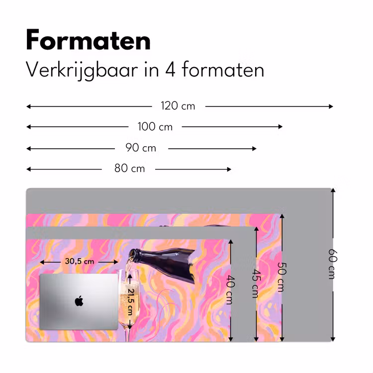 Drank - Inschenken - Feest - Abstract - Roze Muismat XXL klein -sfeer5