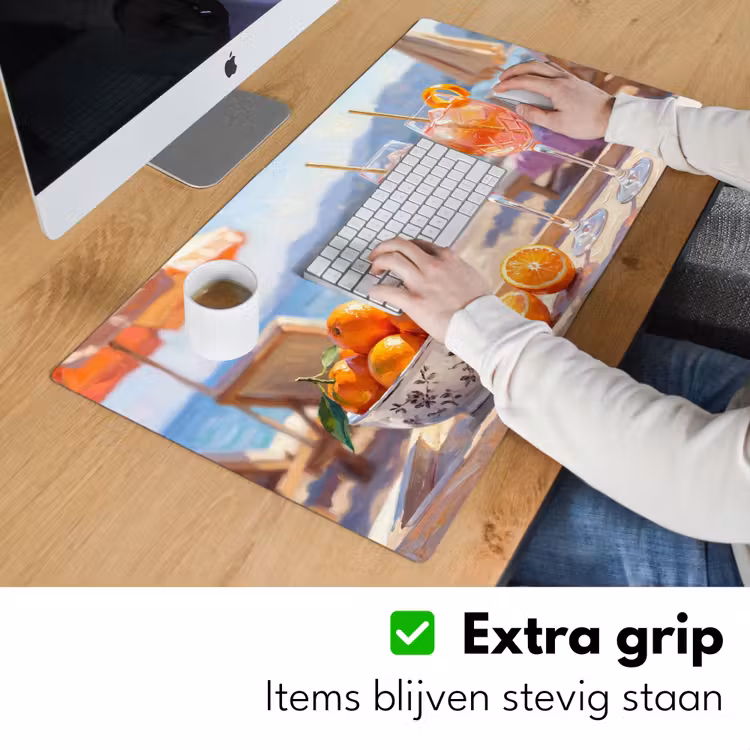 Drank - Glazen - Strand - Zomer - Oranje Muismat XXL klein -sfeer3