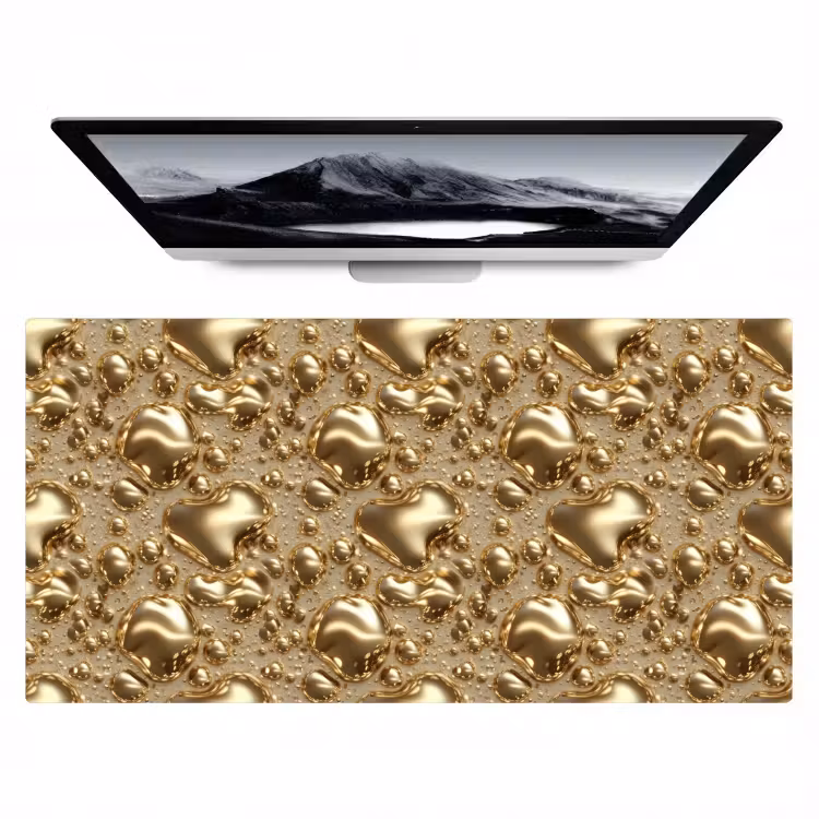 Druppels - Organisch - Goud Muismat XXL klein 681 -zzz3d