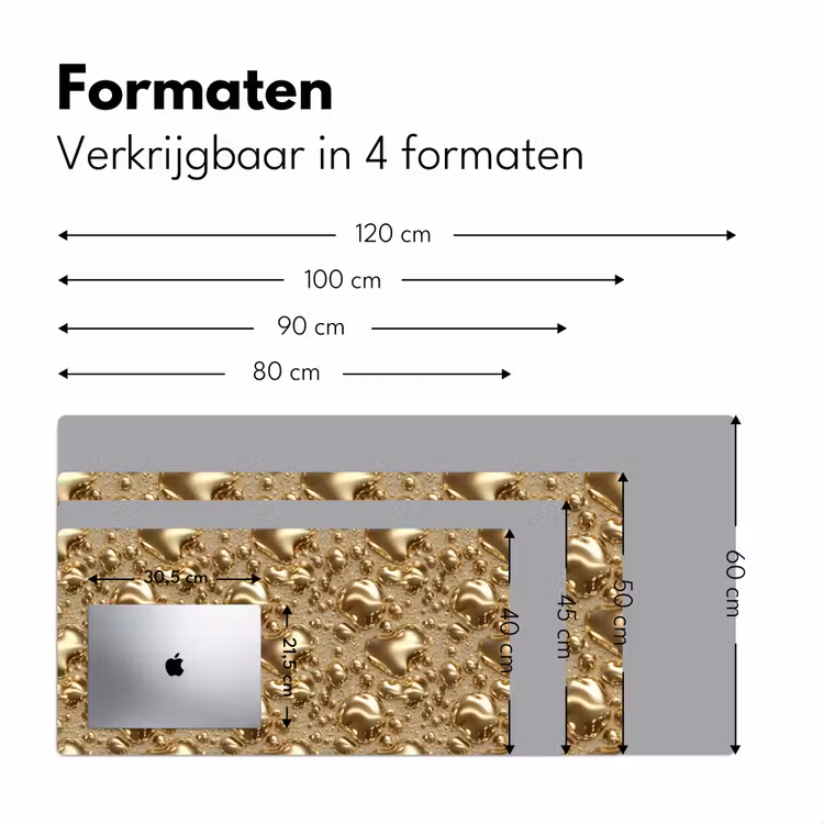 Druppels - Organisch - Goud Muismat XXL klein 681 -sfeer5