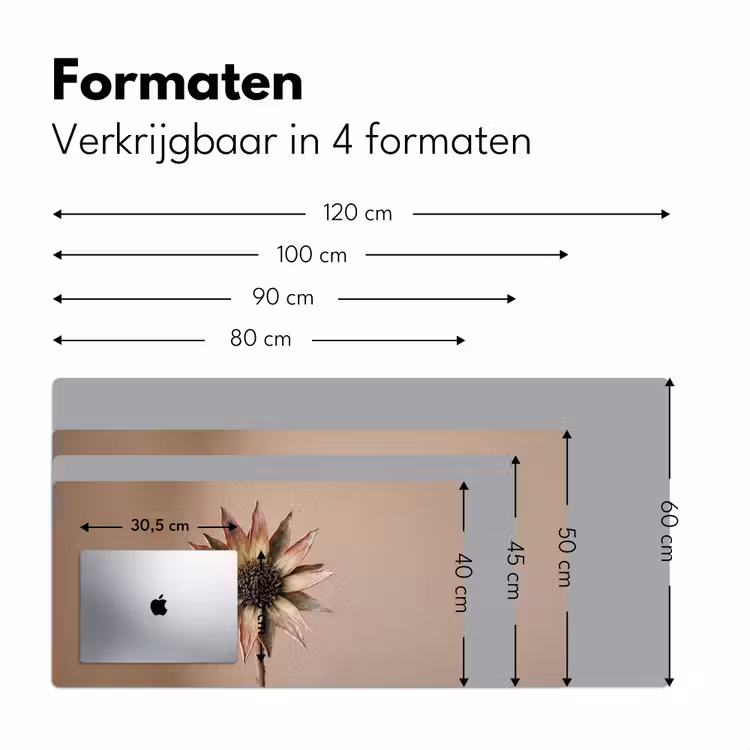 Droogbloem - Protea - Vintage - Beige - Rustiek Muismat XXL klein -sfeer5